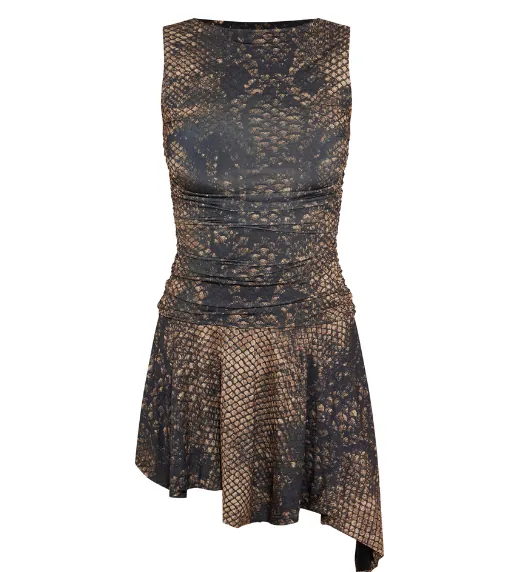 Dark Brown Snake Mini Dress